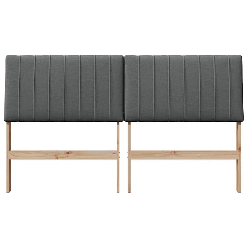Casa si Gradina - Mobilier - Paturi si accesorii - Accesorii paturi - Tablie de pat tapitata Gri inchis 160 cm Lemn de pin masiv - Infinity.ro