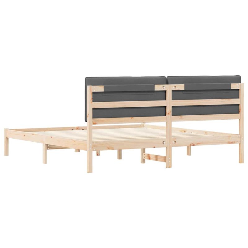 Casa si Gradina - Mobilier - Paturi si accesorii - Paturi - Cadru de pat cu tablie tapitata Gri inchis 180 x 200 cm - Infinity.ro