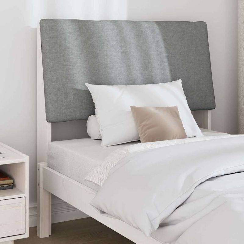 Casa si Gradina - Mobilier - Paturi si accesorii - Accesorii paturi - Tablie de pat tapitata Gri deschis 90 cm Lemn de pin masiv - Infinity.ro