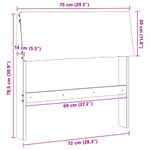 Casa si Gradina - Mobilier - Paturi si accesorii - Accesorii paturi - Tablie de pat tapitata Negru 75 cm Lemn de pin masiv - Infinity.ro