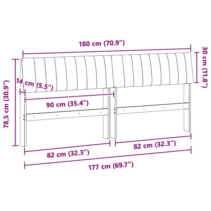 Casa si Gradina - Mobilier - Paturi si accesorii - Accesorii paturi - Tablie de pat tapitata Gri deschis 180 cm Lemn de pin masiv - Infinity.ro