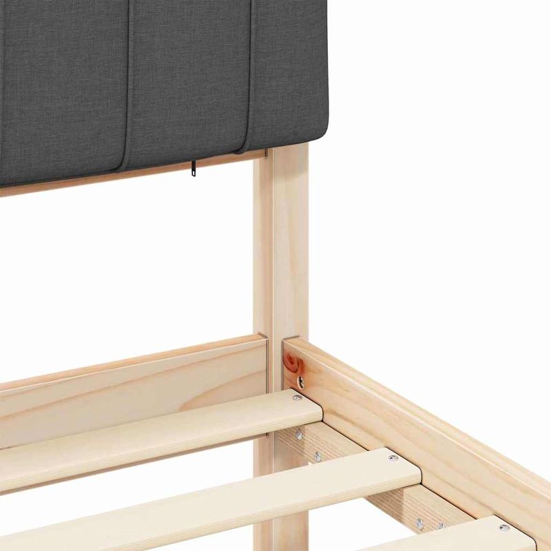 Casa si Gradina - Mobilier - Paturi si accesorii - Paturi - Cadru de pat cu tablie tapitata Gri inchis 180 x 200 cm - Infinity.ro