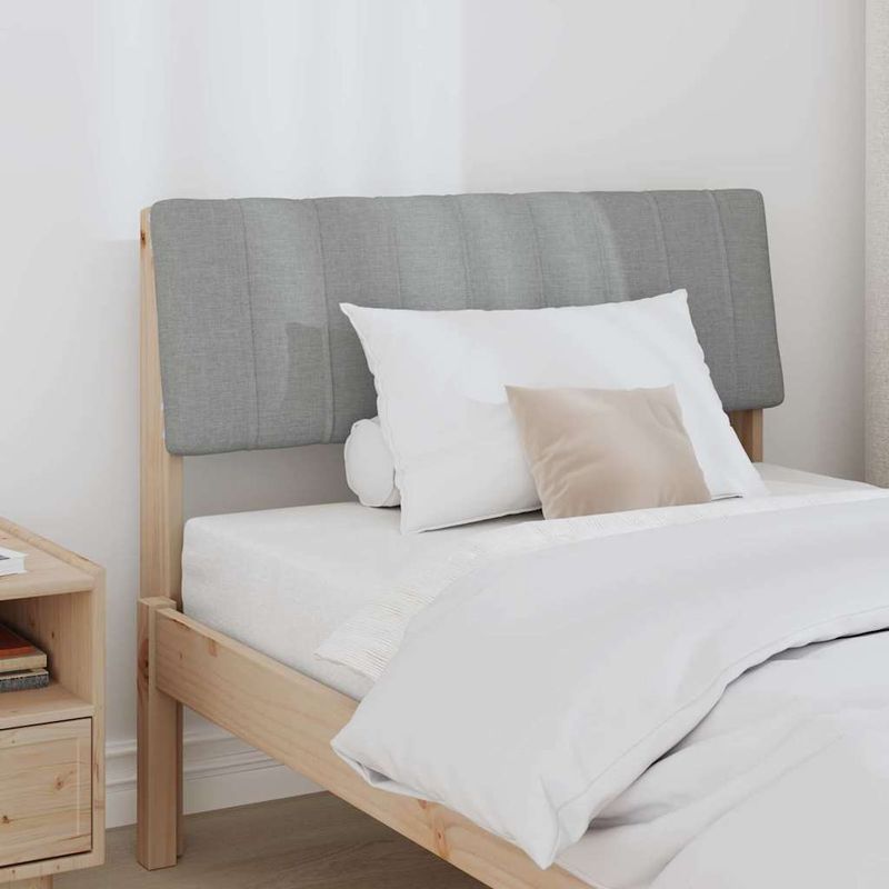 Casa si Gradina - Mobilier - Paturi si accesorii - Accesorii paturi - Tablie de pat tapitata Gri deschis 90 cm Lemn de pin masiv - Infinity.ro