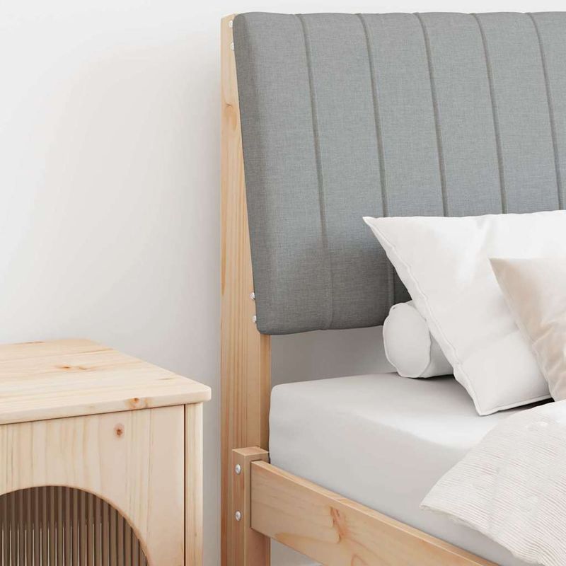 Casa si Gradina - Mobilier - Paturi si accesorii - Accesorii paturi - Tablie de pat tapitata Gri deschis 75 cm Lemn de pin masiv - Infinity.ro