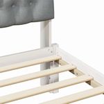 Casa si Gradina - Mobilier - Paturi si accesorii - Paturi - Cadru de pat cu tablie tapitata cu headboard Alb 120 x 190 cm - Infinity.ro