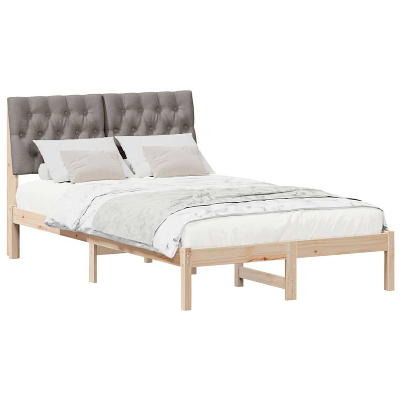 Casa si Gradina - Mobilier - Paturi si accesorii - Paturi - Cadru de pat cu tablie tapitata cu headboard Maro 120 x 200 cm - Infinity.ro