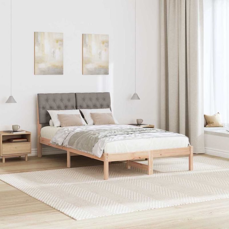 Casa si Gradina - Mobilier - Paturi si accesorii - Paturi - Cadru de pat cu tablie tapitata cu headboard Maro 120 x 200 cm - Infinity.ro