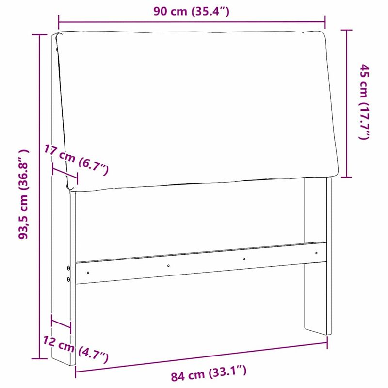 Casa si Gradina - Mobilier - Paturi si accesorii - Accesorii paturi - Tablie de pat tapitata Gri deschis 90 cm Lemn de pin masiv - Infinity.ro