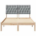 Casa si Gradina - Mobilier - Paturi si accesorii - Paturi - Cadru de pat cu tablie tapitata cu headboard Maro 120 x 190 cm - Infinity.ro