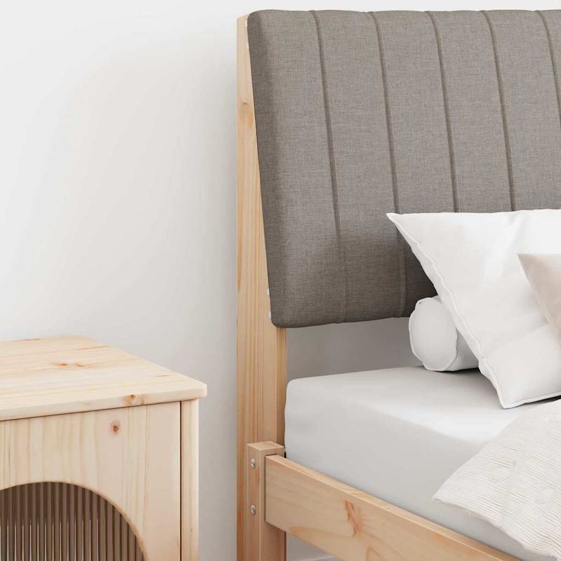 Casa si Gradina - Mobilier - Paturi si accesorii - Accesorii paturi - Tablie de pat tapitata Gri taupe 90 cm Lemn de pin masiv - Infinity.ro