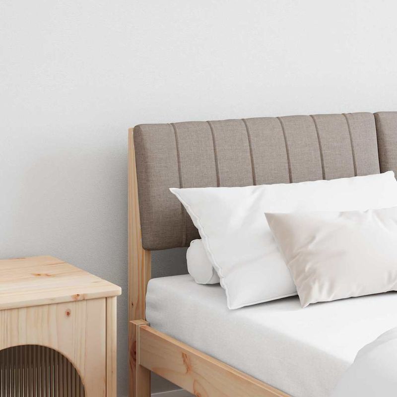 Casa si Gradina - Mobilier - Paturi si accesorii - Accesorii paturi - Tablie de pat tapitata Gri taupe 140 cm Lemn de pin masiv - Infinity.ro