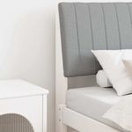 Casa si Gradina - Mobilier - Paturi si accesorii - Accesorii paturi - Tablie de pat tapitata Gri deschis 90 cm Lemn de pin masiv - Infinity.ro