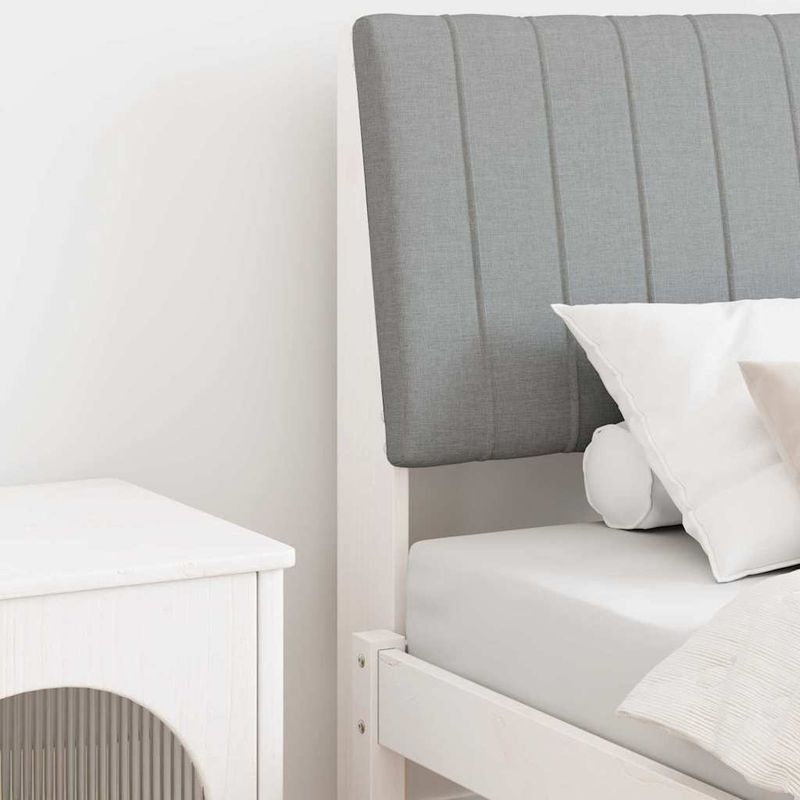 Casa si Gradina - Mobilier - Paturi si accesorii - Accesorii paturi - Tablie de pat tapitata Gri deschis 90 cm Lemn de pin masiv - Infinity.ro