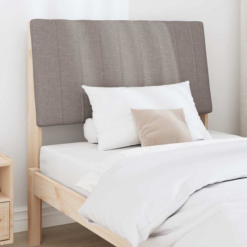 Casa si Gradina - Mobilier - Paturi si accesorii - Accesorii paturi - Tablie de pat tapitata Gri taupe 90 cm Lemn de pin masiv - Infinity.ro