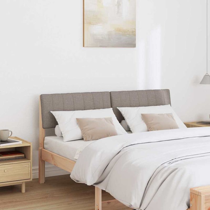 Casa si Gradina - Mobilier - Paturi si accesorii - Accesorii paturi - Tablie de pat tapitata Gri taupe 140 cm Lemn de pin masiv - Infinity.ro