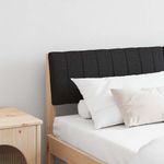 Casa si Gradina - Mobilier - Paturi si accesorii - Accesorii paturi - Tablie de pat tapitata Negru 140 cm Lemn de pin masiv - Infinity.ro