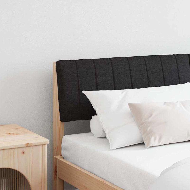 Casa si Gradina - Mobilier - Paturi si accesorii - Accesorii paturi - Tablie de pat tapitata Negru 140 cm Lemn de pin masiv - Infinity.ro