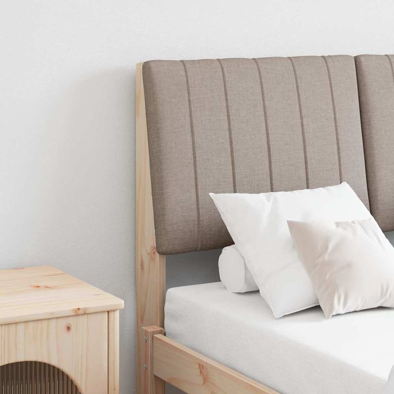 Casa si Gradina - Mobilier - Paturi si accesorii - Accesorii paturi - Tablie de pat tapitata Gri taupe 120 cm Lemn de pin masiv - Infinity.ro
