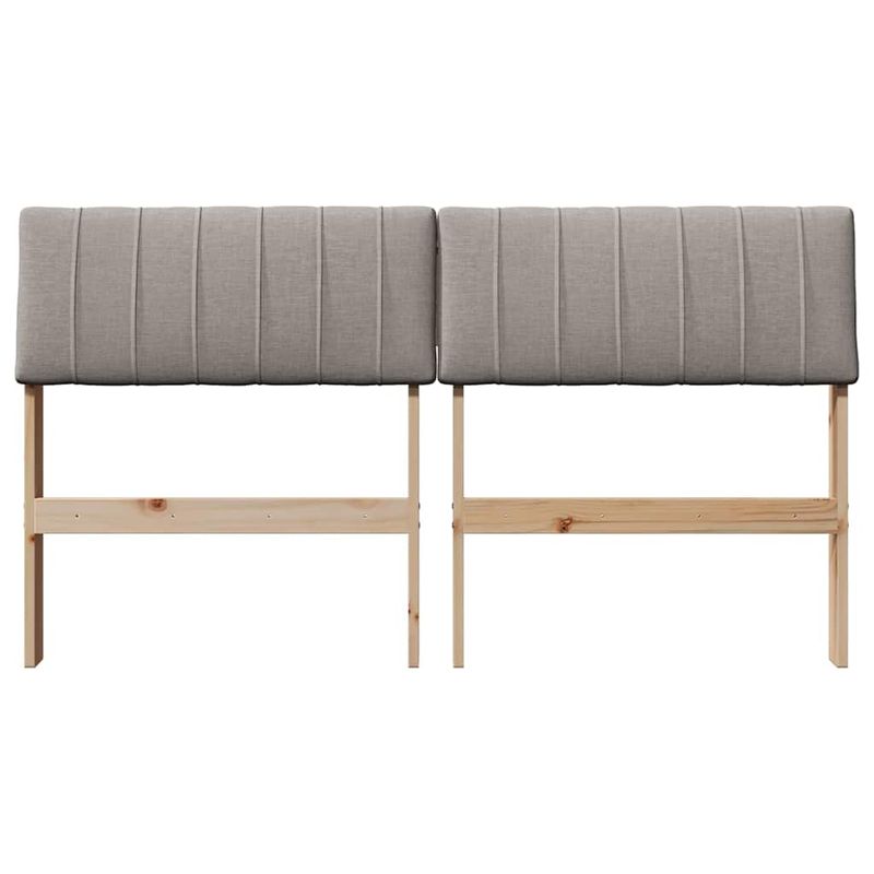 Casa si Gradina - Mobilier - Paturi si accesorii - Accesorii paturi - Tablie de pat tapitata Gri taupe 140 cm Lemn de pin masiv - Infinity.ro
