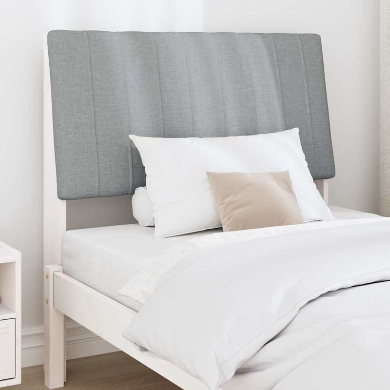 Casa si Gradina - Mobilier - Paturi si accesorii - Accesorii paturi - Tablie de pat tapitata Gri deschis 90 cm Lemn de pin masiv - Infinity.ro