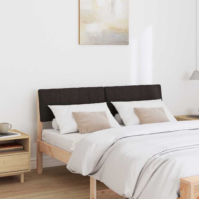 Casa si Gradina - Mobilier - Paturi si accesorii - Accesorii paturi - Tablie de pat tapitata Negru 140 cm Lemn de pin masiv - Infinity.ro