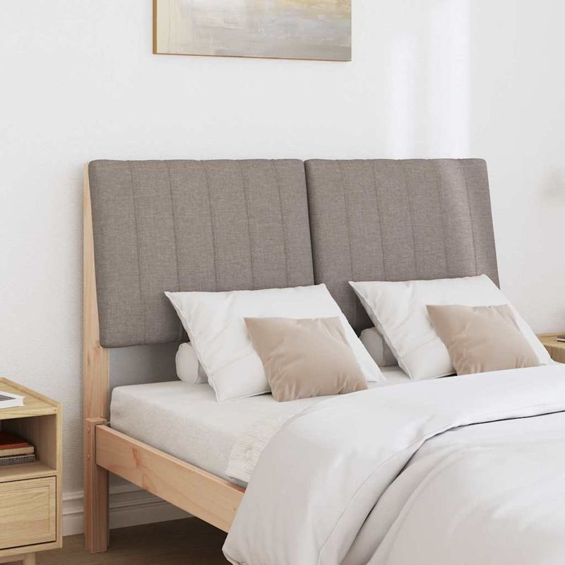 Casa si Gradina - Mobilier - Paturi si accesorii - Accesorii paturi - Tablie de pat tapitata Gri taupe 120 cm Lemn de pin masiv - Infinity.ro