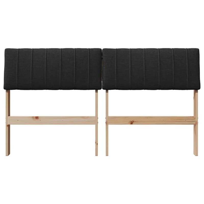Casa si Gradina - Mobilier - Paturi si accesorii - Accesorii paturi - Tablie de pat tapitata Negru 140 cm Lemn de pin masiv - Infinity.ro