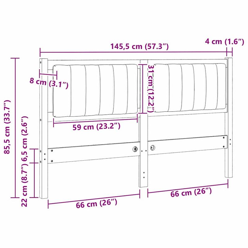 Casa si Gradina - Mobilier - Paturi si accesorii - Accesorii paturi - Tablie de pat tapitata cu Tablie de pat Maro 140 cm Lemn de pin masiv - Infinity.ro