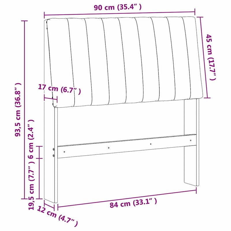 Casa si Gradina - Mobilier - Paturi si accesorii - Accesorii paturi - Tablie de pat tapitata Gri taupe 90 cm Lemn de pin masiv - Infinity.ro