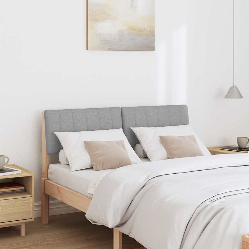 Casa si Gradina - Mobilier - Paturi si accesorii - Accesorii paturi - Tablie de pat tapitata Gri deschis 120 cm Lemn de pin masiv - Infinity.ro