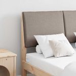 Casa si Gradina - Mobilier - Paturi si accesorii - Accesorii paturi - Tablie de pat tapitata Gri taupe 120 cm Lemn de pin masiv - Infinity.ro