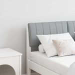 Casa si Gradina - Mobilier - Paturi si accesorii - Accesorii paturi - Tablie de pat tapitata Gri deschis 120 cm Lemn de pin masiv - Infinity.ro