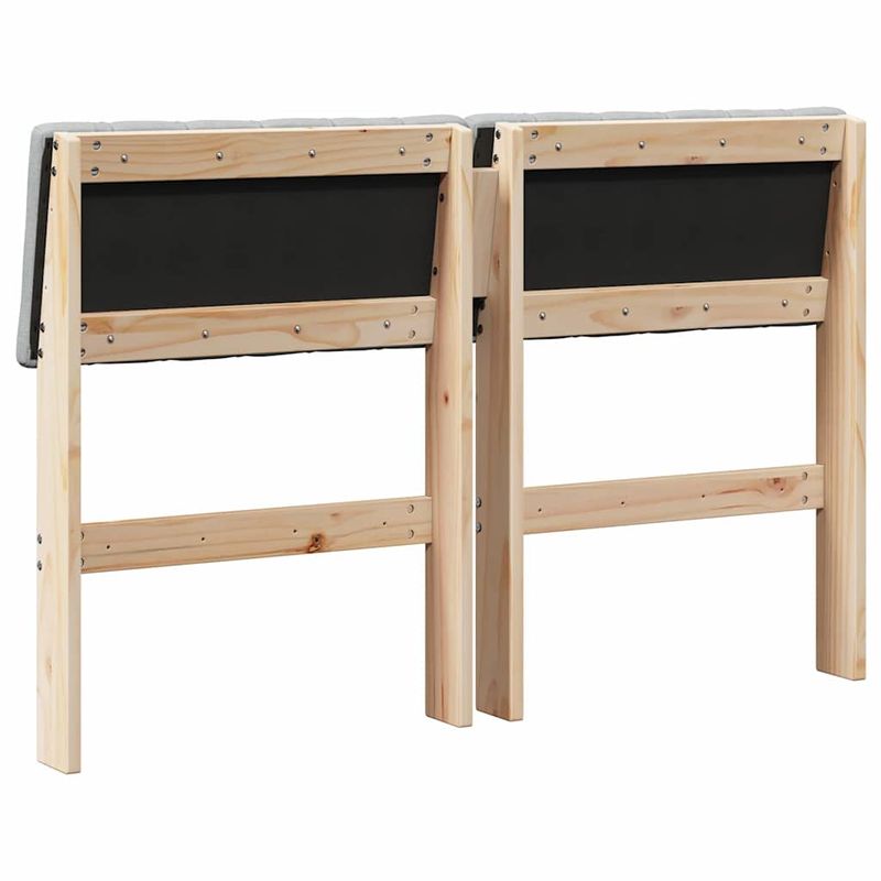 Casa si Gradina - Mobilier - Paturi si accesorii - Accesorii paturi - Tablie de pat tapitata Gri deschis 120 cm Lemn de pin masiv - Infinity.ro