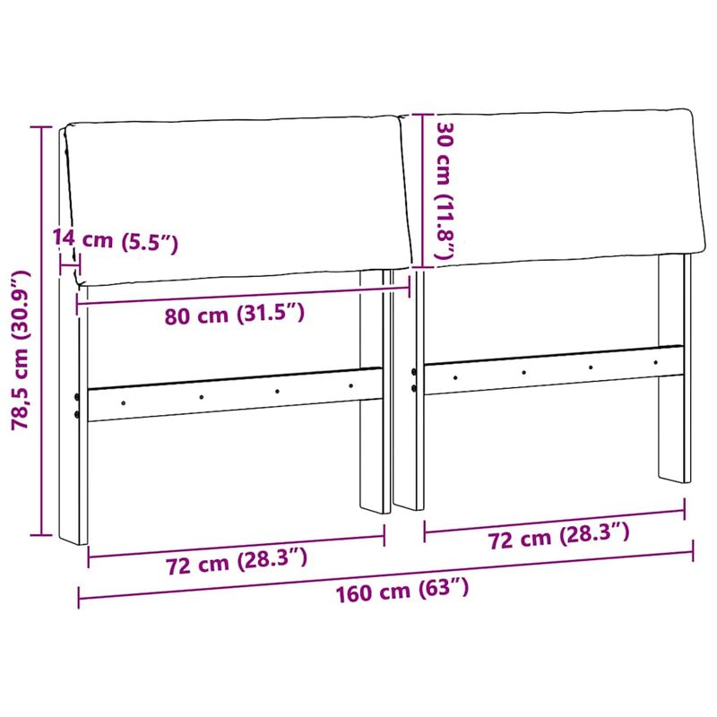 Casa si Gradina - Mobilier - Paturi si accesorii - Accesorii paturi - Tablie de pat tapitata Negru 160 cm Lemn de pin masiv - Infinity.ro