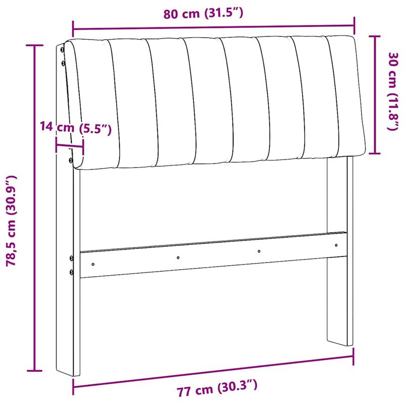 Casa si Gradina - Mobilier - Paturi si accesorii - Accesorii paturi - Tablie de pat tapitata Gri deschis 80 cm Lemn de pin masiv - Infinity.ro