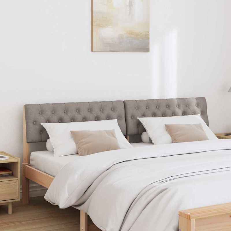 Casa si Gradina - Mobilier - Paturi si accesorii - Accesorii paturi - Tablie de pat tapitata Gri taupe 180 cm Lemn de pin masiv - Infinity.ro