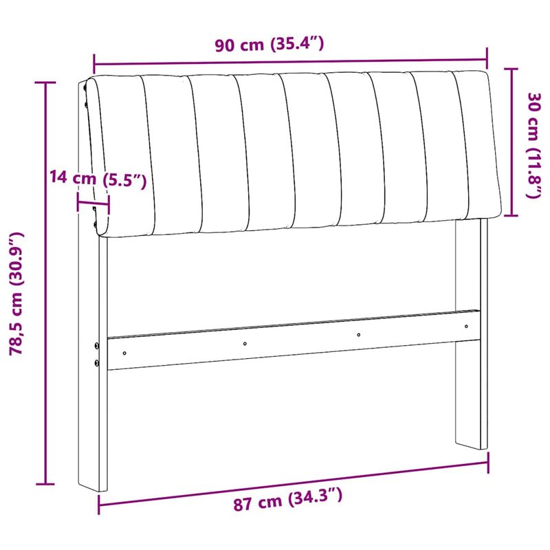 Casa si Gradina - Mobilier - Paturi si accesorii - Accesorii paturi - Tablie de pat tapitata Gri deschis 90 cm Lemn de pin masiv - Infinity.ro