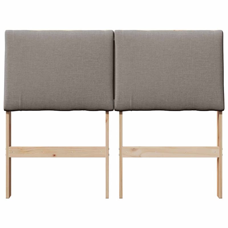 Casa si Gradina - Mobilier - Paturi si accesorii - Accesorii paturi - Tablie de pat tapitata Gri taupe 120 cm Lemn de pin masiv - Infinity.ro