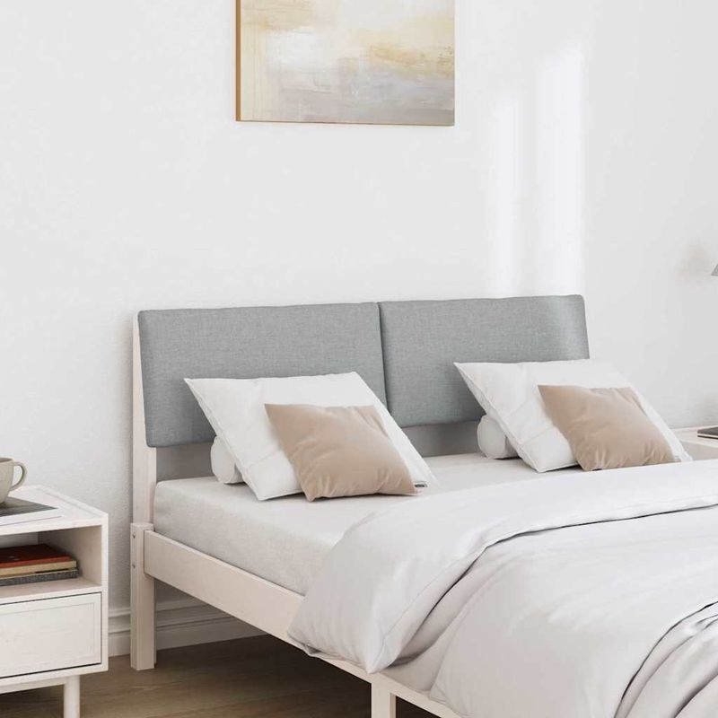 Casa si Gradina - Mobilier - Paturi si accesorii - Accesorii paturi - Tablie de pat tapitata Gri deschis 120 cm Lemn de pin masiv - Infinity.ro