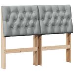 Casa si Gradina - Mobilier - Paturi si accesorii - Accesorii paturi - Tablie de pat tapitata Gri deschis 120 cm Lemn de pin masiv - Infinity.ro