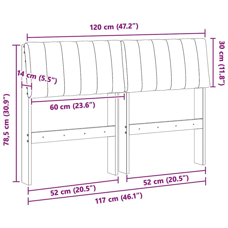 Casa si Gradina - Mobilier - Paturi si accesorii - Accesorii paturi - Tablie de pat tapitata Gri deschis 120 cm Lemn de pin masiv - Infinity.ro