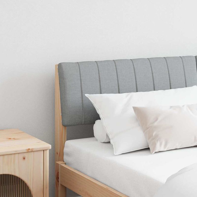 Casa si Gradina - Mobilier - Paturi si accesorii - Accesorii paturi - Tablie de pat tapitata Gri deschis 150 cm Lemn de pin masiv - Infinity.ro