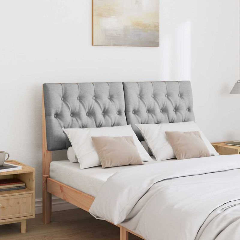 Casa si Gradina - Mobilier - Paturi si accesorii - Accesorii paturi - Tablie de pat tapitata Gri deschis 120 cm Lemn de pin masiv - Infinity.ro