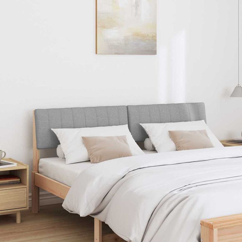 Casa si Gradina - Mobilier - Paturi si accesorii - Accesorii paturi - Tablie de pat tapitata Gri deschis 150 cm Lemn de pin masiv - Infinity.ro