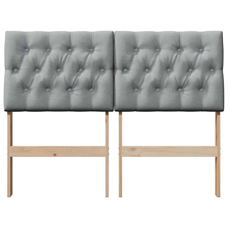 Casa si Gradina - Mobilier - Paturi si accesorii - Accesorii paturi - Tablie de pat tapitata Gri deschis 120 cm Lemn de pin masiv - Infinity.ro