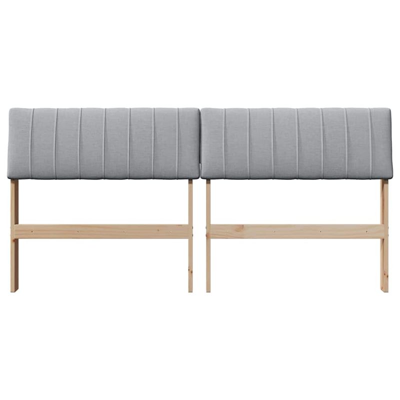 Casa si Gradina - Mobilier - Paturi si accesorii - Accesorii paturi - Tablie de pat tapitata Gri deschis 150 cm Lemn de pin masiv - Infinity.ro