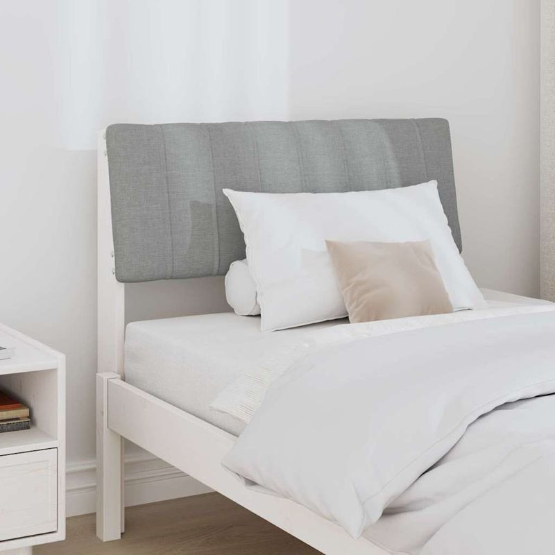 Casa si Gradina - Mobilier - Paturi si accesorii - Accesorii paturi - Tablie de pat tapitata Gri deschis 75 cm Lemn de pin masiv - Infinity.ro