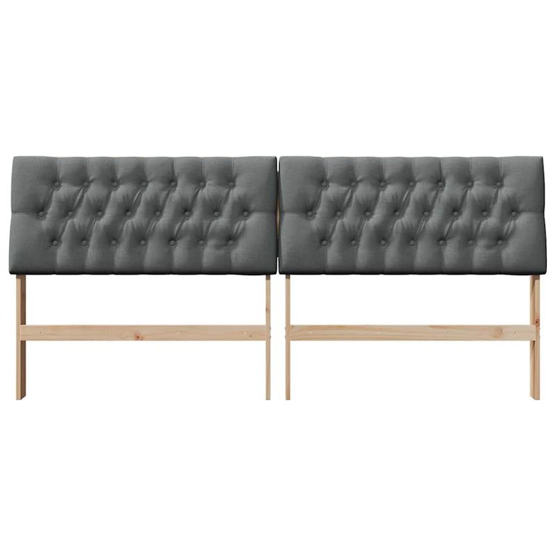Casa si Gradina - Mobilier - Paturi si accesorii - Accesorii paturi - Tablie de pat tapitata Gri inchis 200 cm Lemn de pin masiv - Infinity.ro