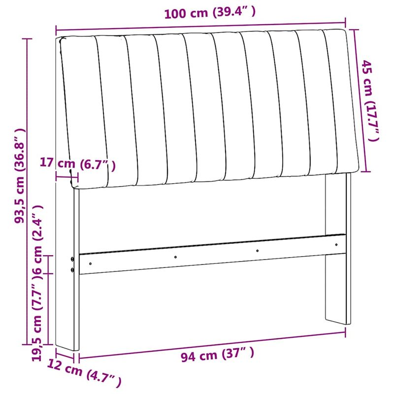 Casa si Gradina - Mobilier - Paturi si accesorii - Accesorii paturi - Tablie de pat tapitata Negru 100 cm Lemn de pin masiv - Infinity.ro