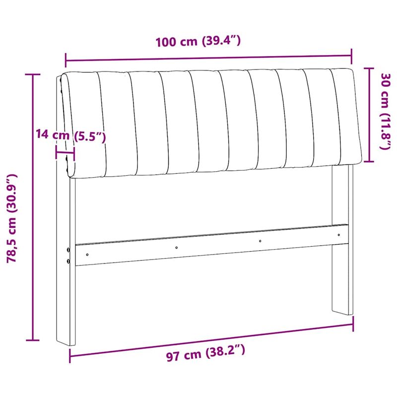 Casa si Gradina - Mobilier - Paturi si accesorii - Accesorii paturi - Tablie de pat tapitata Gri inchis 100 cm Lemn de pin masiv - Infinity.ro